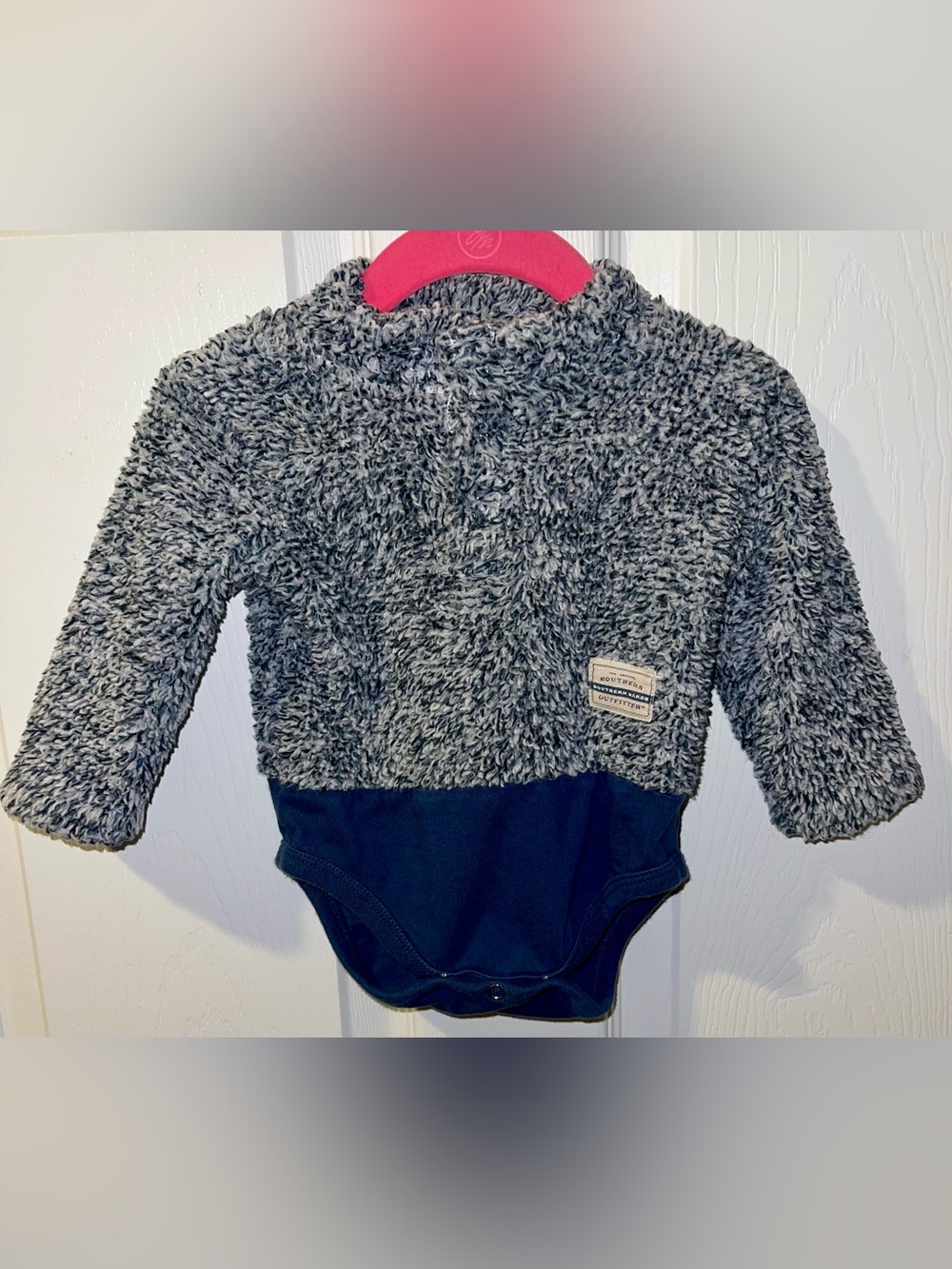 Southern Marsh Sherpa boys 3-6 Months blue bodysuit long sleeves